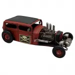 Hot Rod Dragster Skull Dekoratif Metal Araba