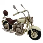 Cream Elegance Chopper Metal Dekoratif Motosiklet