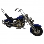 Blue Sky Long Chopper Metal Dekoratif Motosiklet - Büyük Boy