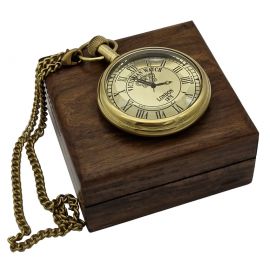 Kişiye Özel Victorian Watch 1875 Ahşap Kutulu Pirinç Köstekli Cep Saati